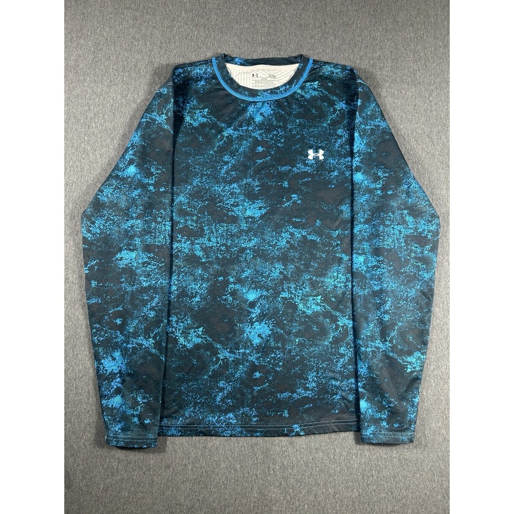 Under Armour ColdGear Armour Long Sleeve Shirt Blue Camo Size Large